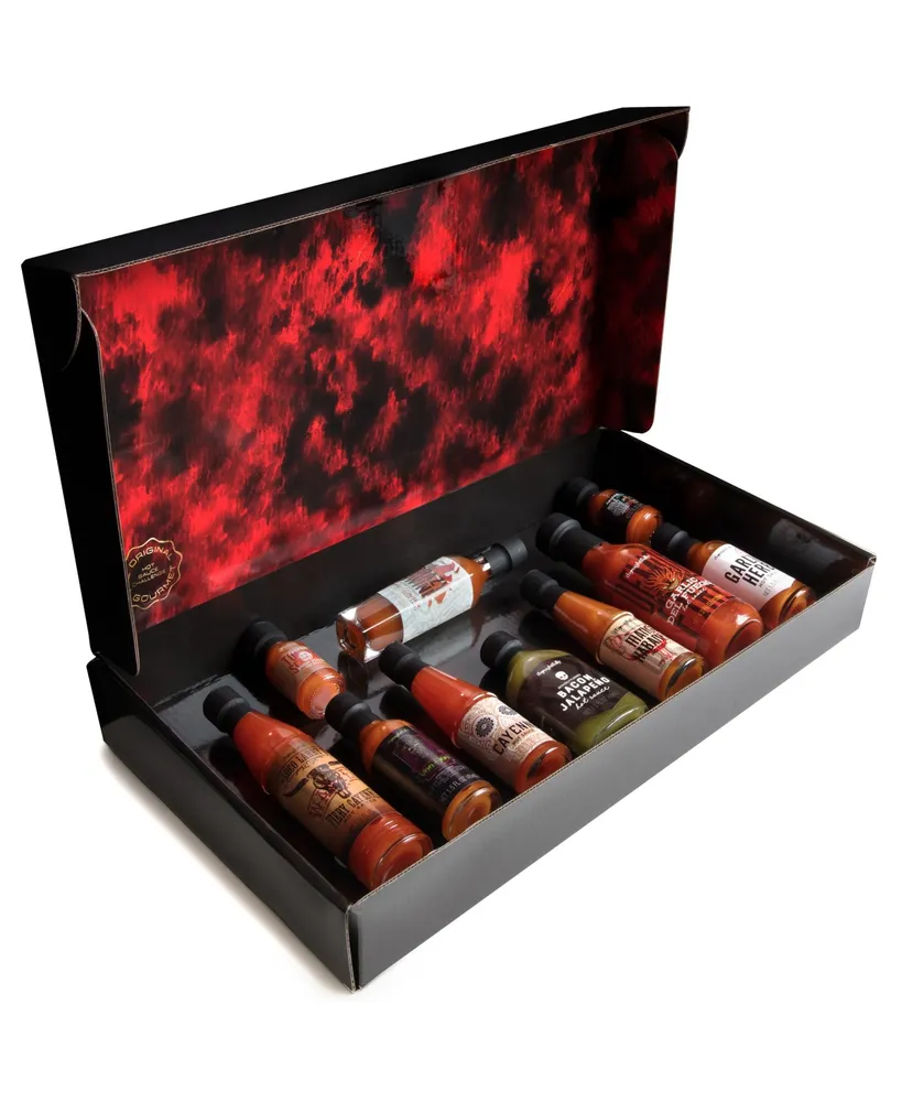 Thoughtfully Gourmet, Hot Sauce Challenge Gift Set, Set of 10 - Assorted Pre