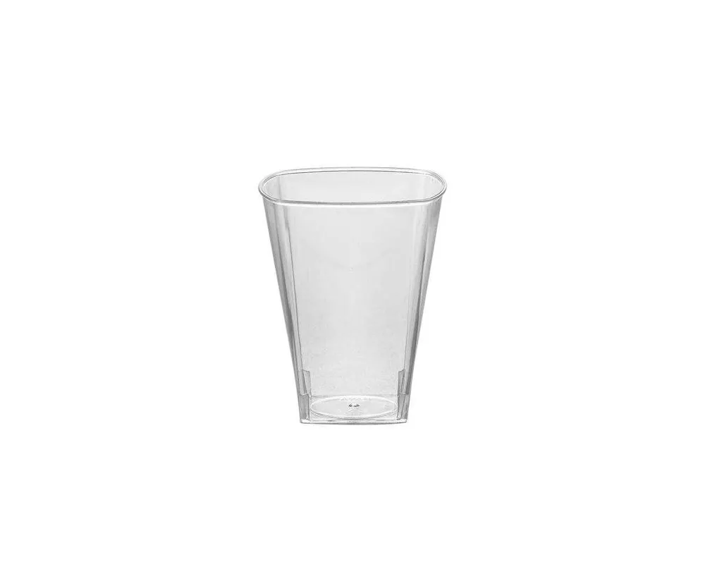 Smarty Had A Party 3.5 oz. Clear Square Disposable Plastic Mini Cups with Lids (288 Cups)