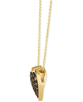 Le Vian Godiva x Chocolate Ganache Heart Pendant Necklace Featuring Diamond (5/8 ct. t.w.) 14k Gold (Also Available Rose Gold)