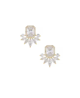 Ettika Shine Crystal Earrings in 18K Gold Plating