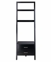 Winsome Bellamy 69.36" Wood 2-Drawer Leaning Shelf