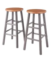 Winsome Huxton 2-Piece Wood Counter Stool Set