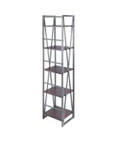 Winsome Isa 61.42" Wood 5 Tier Shelf