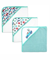 3 Stories Trading Baby Boys and Girls Travel Hooded Towels, Pack of 3