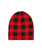 Snugabye Baby Boys or Girls Buffalo Plaid Reversible Beanie