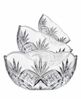 Godinger Dublin Crystal Round Serving Bowl, Set of 3