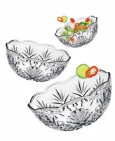 Godinger Dublin Crystal Round Serving Bowl, Set of 3