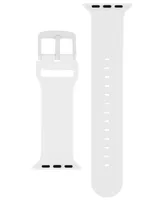 WITHit White Silicone Keeperless Band designed for Apple Watch 42mm (Series 10) & 38/40/41mm