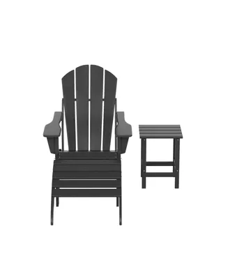 WestinTrends Adirondack Folding Chair with Ottoman and Side Table Set