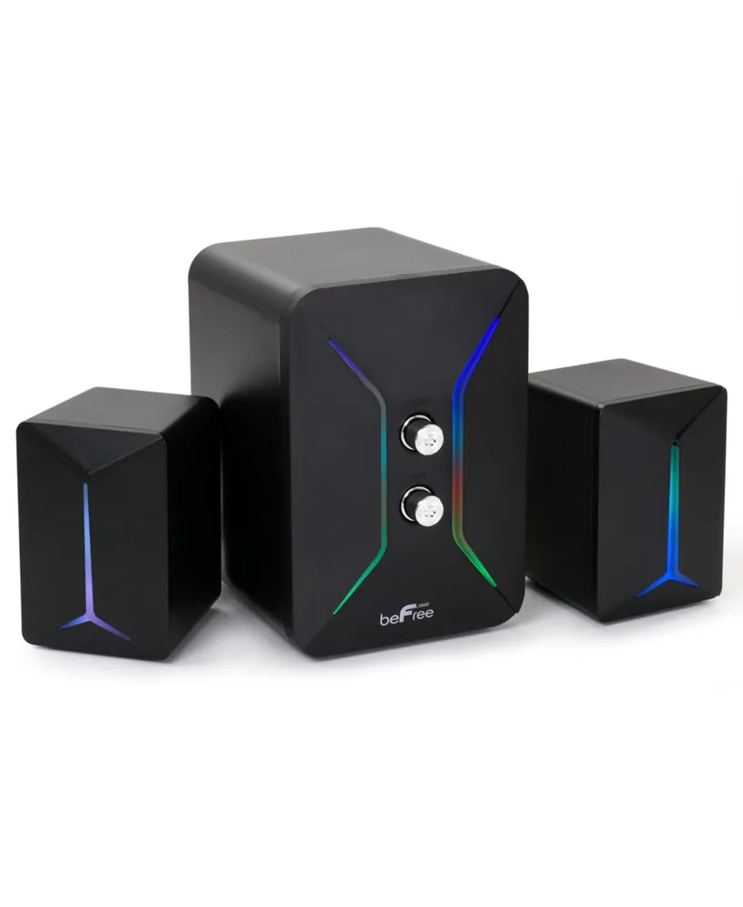 beFree Sound Computer Gaming 2.1 Speaker System with Color Led Lights