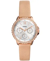 Fossil Women's Izzy Blush Leather Strap Watch 35mm