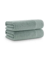 Aston and Arden Anatolia Turkish Bath Towels (2 Pack), 30x60, 600 Gsm, Woven Linen-Inspired Dobby, Ring Spun Combed Cotton, Low Twist