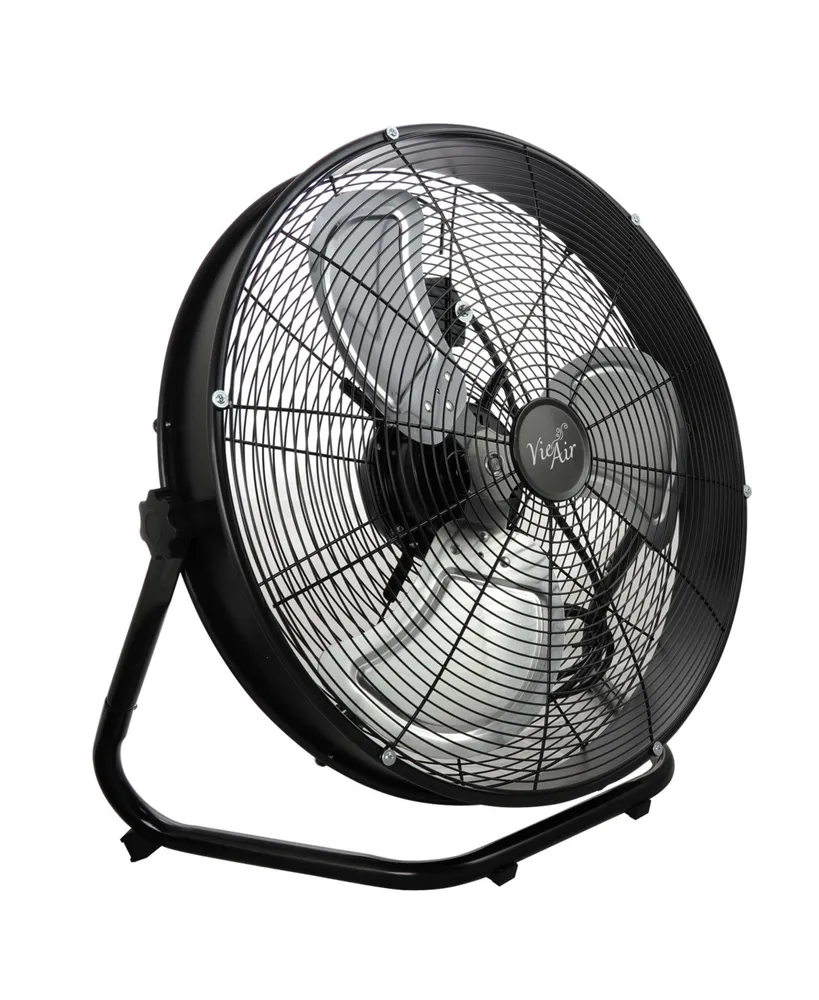 Vie Air 20 Inch 3 Speed Motor Metal Floor Drum Fan in Black