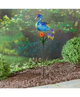 Evergreen Flag Beautiful Peacock Solar Garden Stake - 9 x 3 x 36 Inches