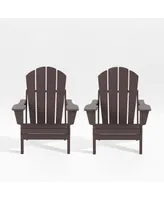 WestinTrends All-Weather Contoured Outdoor Poly Folding Adirondack Chair (Set of