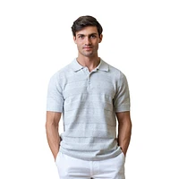 Hope & Henry Mens' Organic Short Sleeve Sweater Polo