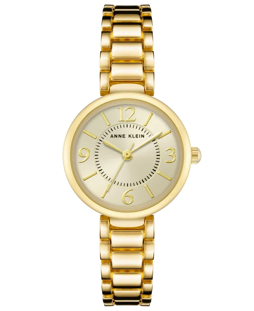 Anne Klein Gold-Tone Metal Alloy Link Bracelet Watch, 26MM