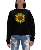 La Pop Art Women's Sunflower Word Crewneck Sweatshirt