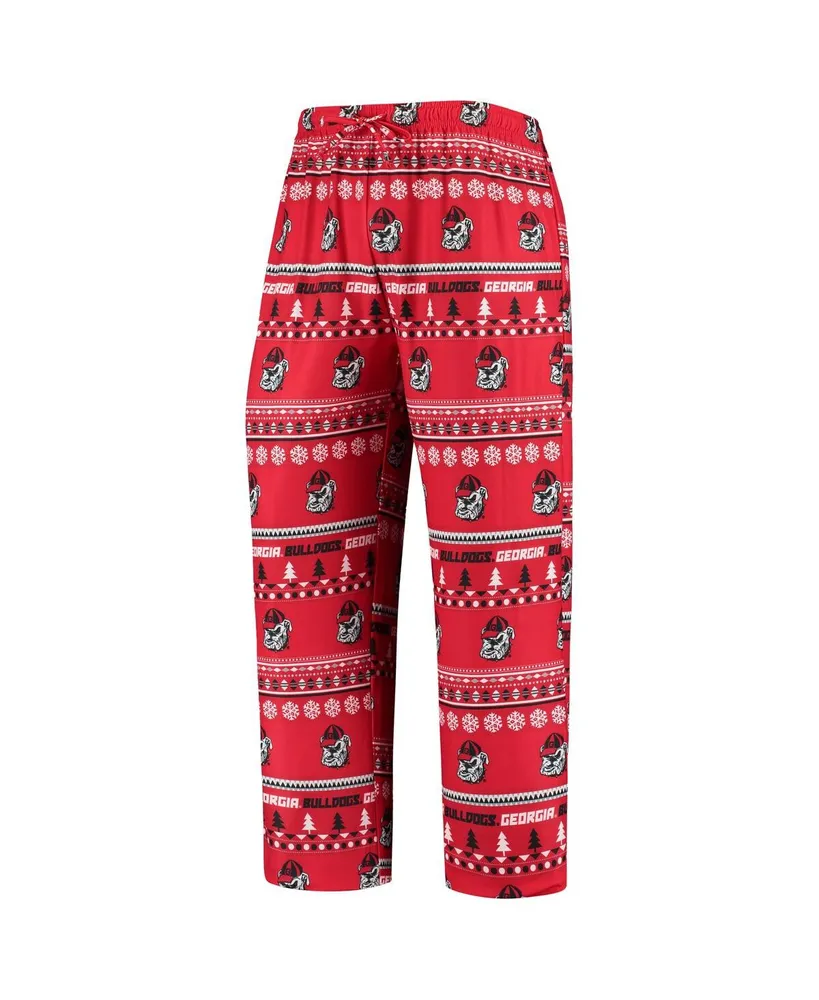 Men's Concepts Sport Red Georgia Bulldogs Ugly Sweater Knit Long Sleeve Top and Pant Set