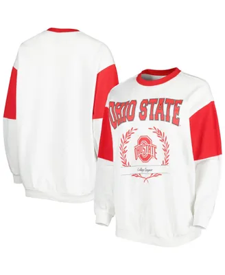 Women's Gameday Couture White Ohio State Buckeyes It's A Vibe Dolman Pullover Sweatshirt