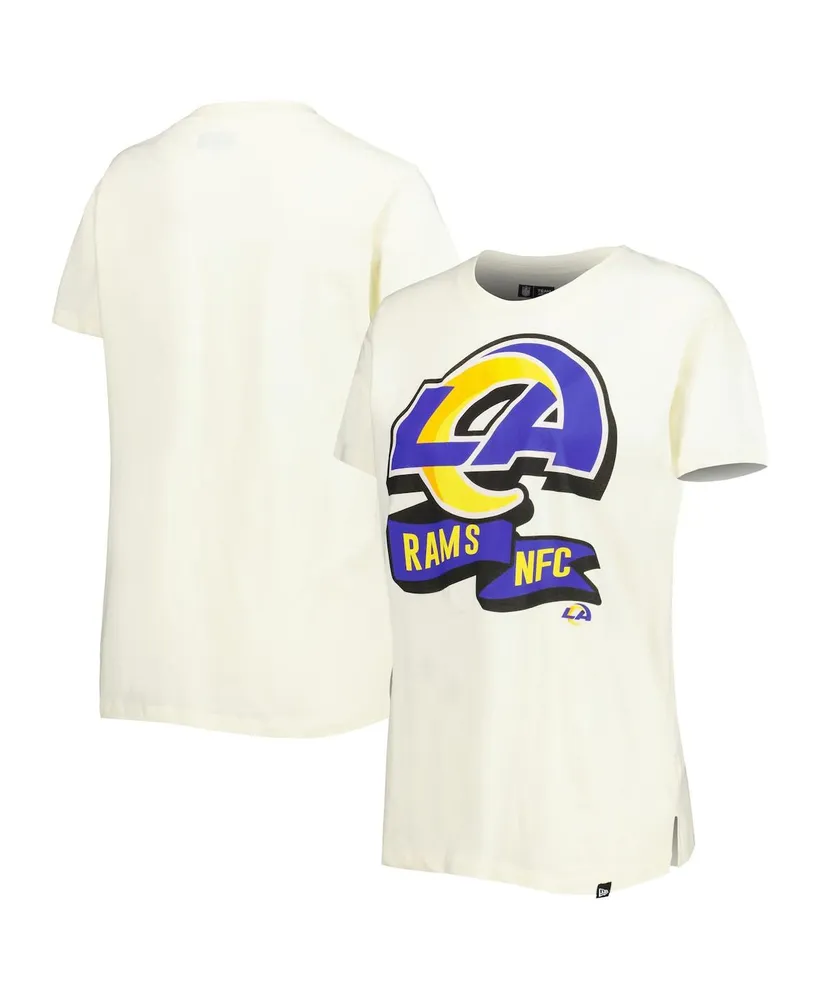 Women's New Era Cream Los Angeles Rams Chrome Sideline T-shirt