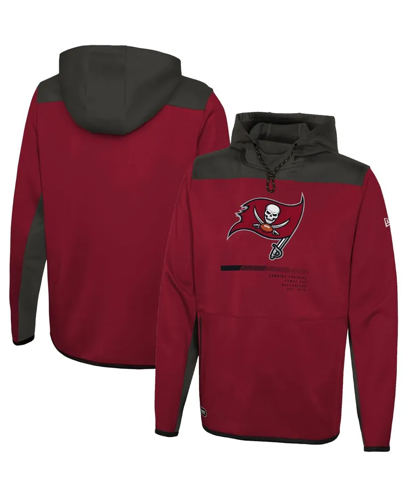 Men's New Era Red Tampa Bay Buccaneers Combine Authentic Split Defense Pullover Hoodie Size: Large