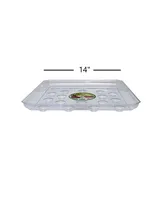 Heavy Gauge Footed Square Carpet Saver Saucer, 14-Inch, Clear