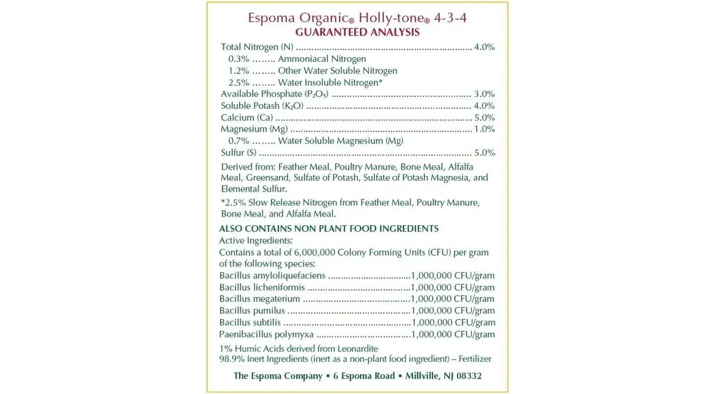 Espoma Holly-Tone Evergreen and Azalea Food 4-3-4, 8lb Bag