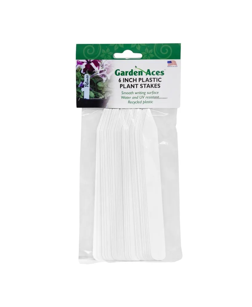 Dp Industries Garden Aces Plastic Plant Stakes, White, 6" Qty 24