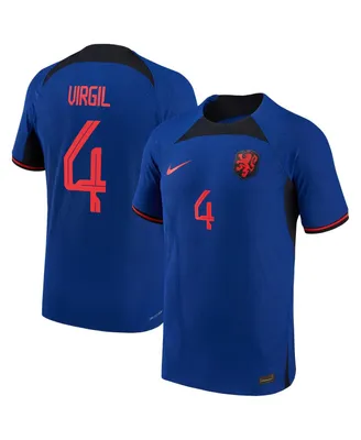 Men's Nike Virgil Van Dijk Blue Netherlands National Team 2022/23 Away Vapor Match Authentic Player Jersey