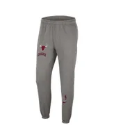 Men's Nike Heather Charcoal Chicago Bulls 2022/23 City Edition Courtside Brushed Fleece Sweatpants