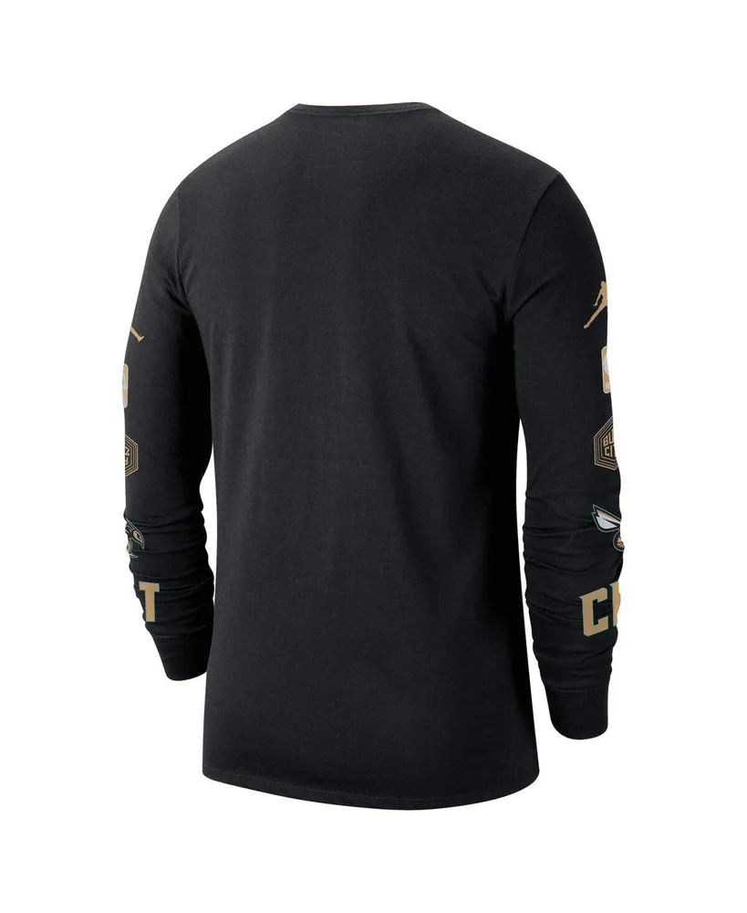 Men's Jordan Black Charlotte Hornets 2022/23 City Edition Essential Expressive Long Sleeve T-shirt