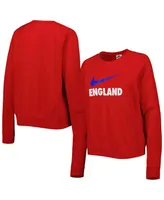 Women's Nike Red England National Team Lockup Varsity Raglan Pullover Sweatshirt