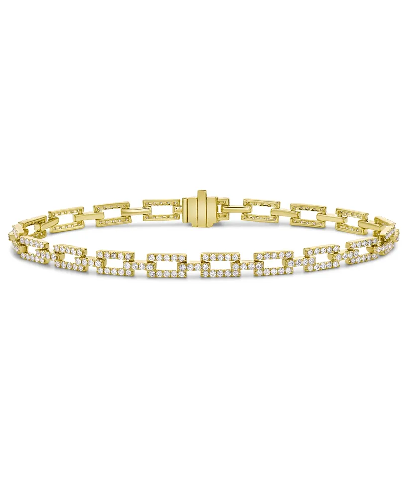 Diamond Square Link Bracelet (2 ct. t.w.) in 14k Gold