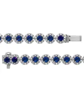 Sapphire (5-1/2 ct. t.w.) & Diamond (3 t.w) Tennis Bracelet 14k White Gold (Also Ruby and Emerald)