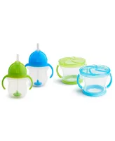 Snack Catcher and Toddler Weighted Straw Sippy Cup 4 Piece Set, Boy - Assorted Pre