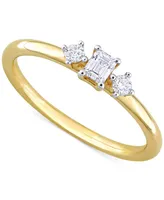 Emerald-Cut Diamond 3-Stone Engagement Ring (1/4 ct. t.w.) 14k Gold