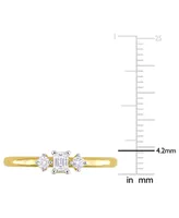 Emerald-Cut Diamond 3-Stone Engagement Ring (1/4 ct. t.w.) 14k Gold