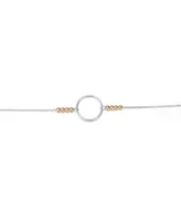 Genevive Elegant Sterling Silver Two-Tone Halo Bracelet