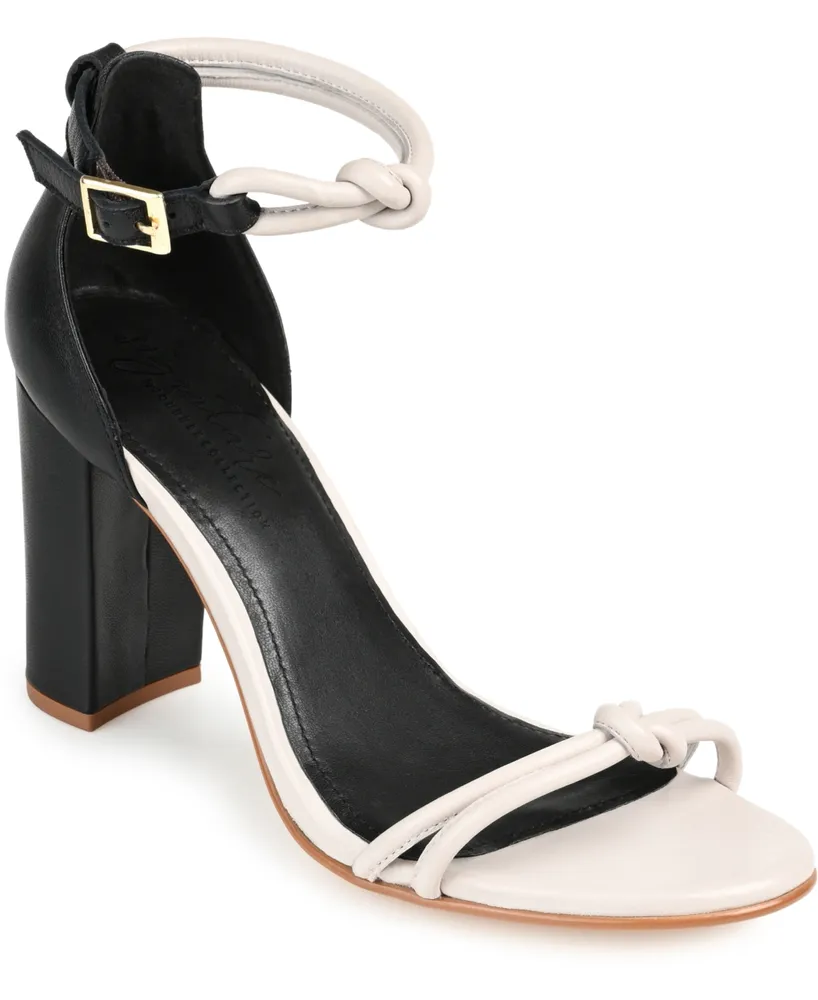 Journee Signature Women's Jettah Two-Toned Strappy Block Heel Sandals