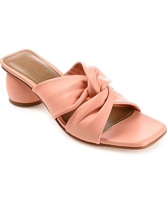 Journee Signature Women's Charlize Twisted Slip On Dress Sandals