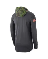 Men's Nike Anthracite Ohio State Buckeyes Military-Inspired Long Sleeve Hoodie T-shirt