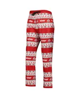 Women's Foco Scarlet Ohio State Buckeyes Ugly Long Sleeve T-shirt and Pajama Pants Sleep Set