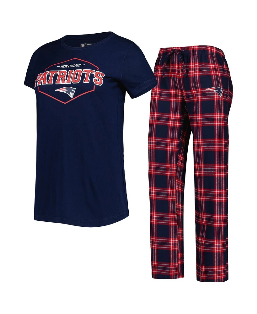 Women's Concepts Sport Navy, Red New England Patriots Badge T-shirt and Pants Sleep Set