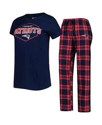 Women's Concepts Sport Navy, Red New England Patriots Badge T-shirt and Pants Sleep Set