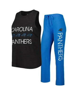 Women's Concepts Sport Blue, Black Carolina Panthers Muscle Tank Top and Pants Sleep Set