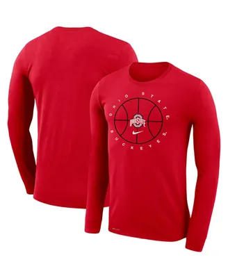 Men's Nike Red Ohio State Buckeyes Basketball Icon Legend Performance Long Sleeve T-shirt