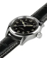 Hamilton Men's Swiss Automatic Khaki Field Murph Black Leather Strap Watch 38mm