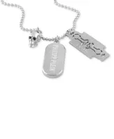 Philipp Plein Stainless Steel Logo Tag Multi-Charm Pendant Necklace, 29-1/3" + 2-3/4" extender