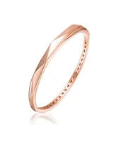 Genevive Classy Sterling Silver with Rose Gold Plating Bangle Bracelet